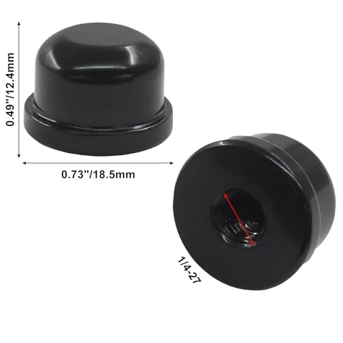 Rierdge 2 Pack Metal Lamp Finials, Black Decorative Knobs for Lamp Shades, 1/4-27 Thread