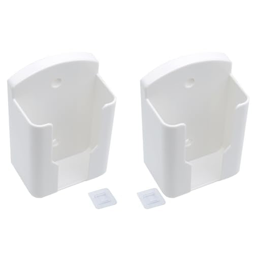 Wall Mounted Remote Control Holder - Self-Adhesive Phone Storage (White)