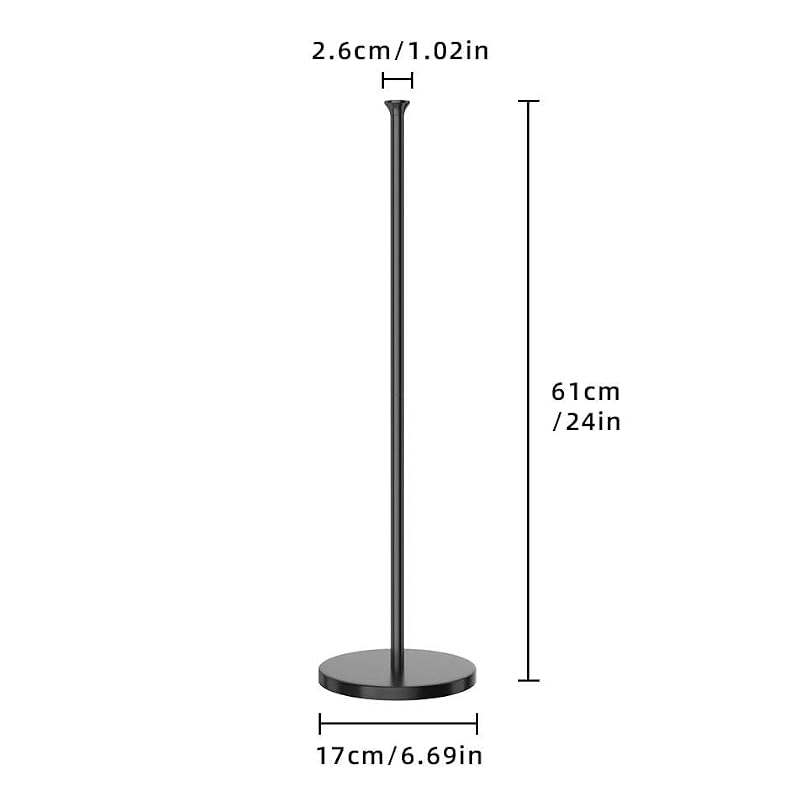 Keepmisc Freestanding Toilet Paper Holder Stand - Matte Black Steel