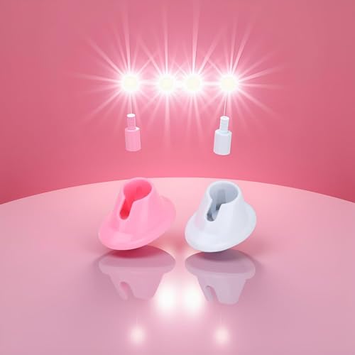 JianShuLian 2 Pcs Anti-Spill Nail Polish Bottle Holder Stand (Pink and White)
