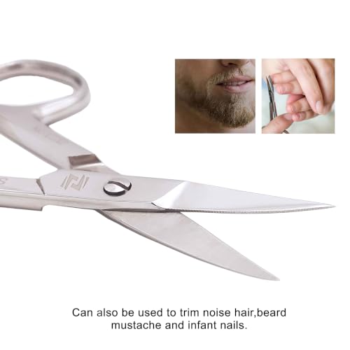 ZIZZLON Curved Micro Serrated Stainless Steel Nail and Eyebrow Scissors