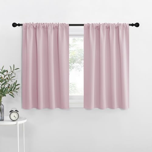 NICETOWN Baby Pink Blackout Curtains, 34" x 40", Set of 2