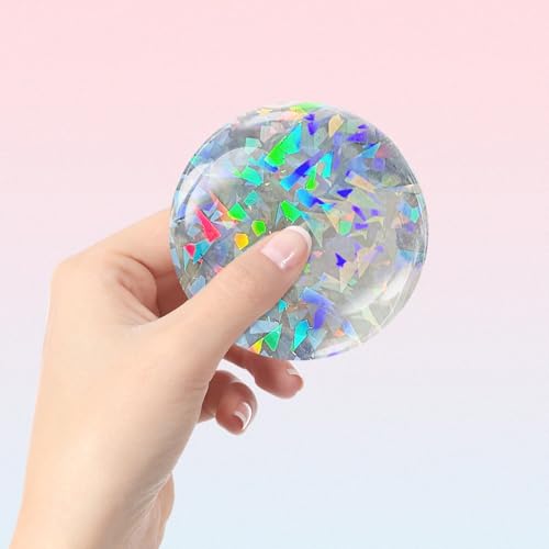 Button Maker Film 70mm for 58mm Badges, Broken Glass Pattern Transparent PET Mylar Supplies, 200 Pcs