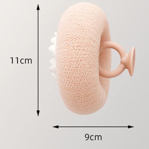 Senyango Sunflower Exfoliating Bath Sponge with Suction Cup Light Cyan