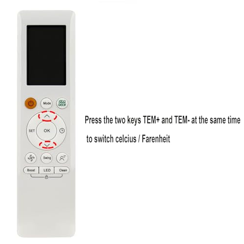 AULCMEET RG10A-BGEF AC Remote Control for Midea & Carrier A/C