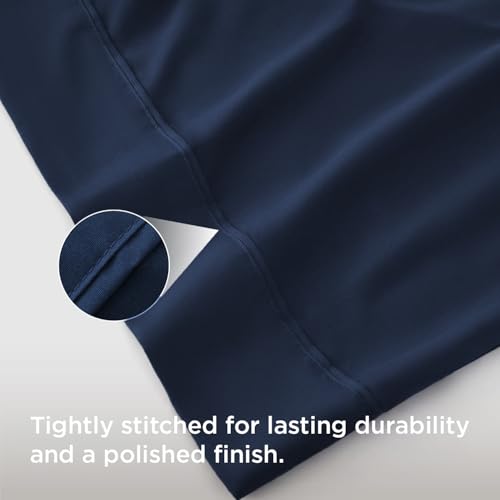 Bedsure Standard Pillowcases - Set of 4 Navy Brushed Microfiber Envelope Covers