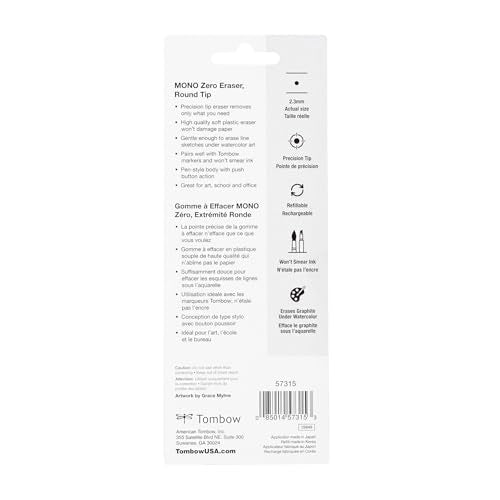 Tombow MONO Zero Eraser Value Pack - Round 2.3mm Precision Pen-Style