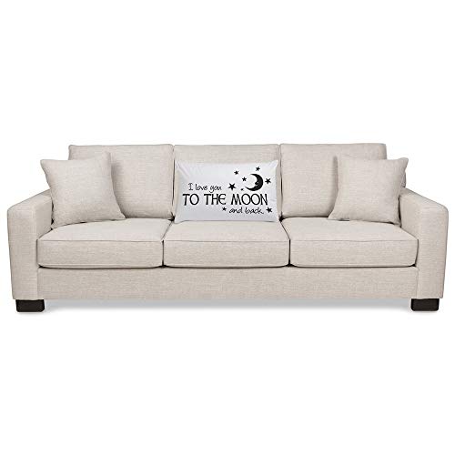 EKOBLA Decorative Throw Pillow Cover 20x30 Inch - I Love You to The Moon and Back