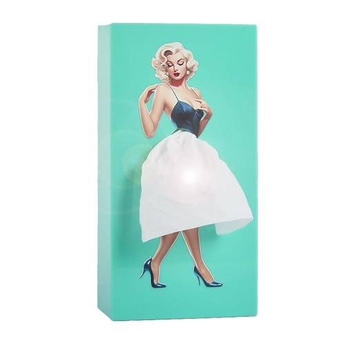 Lady Skirt Rectangle Tissue Box Cover - Decorative Green ABS Holder