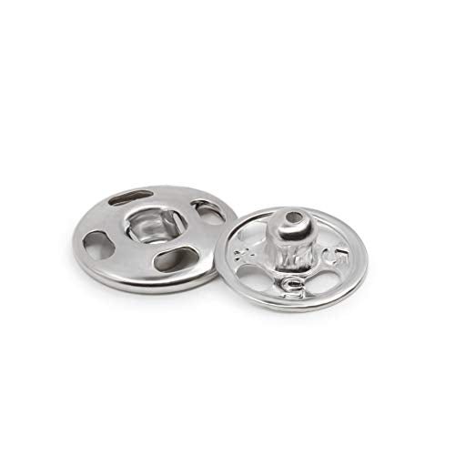 Dritz Sew-On Snaps, Nickel-Plated Brass, Size 1, 8-Count
