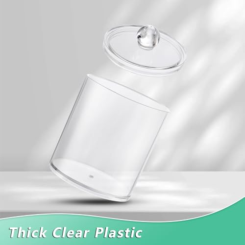 4-Pack Clear Bathroom Storage Canisters with Lids and Labels