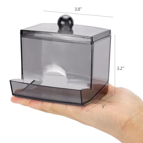 Tbestmax 10oz Black Qtip Dispenser with Lid Bathroom Organizer