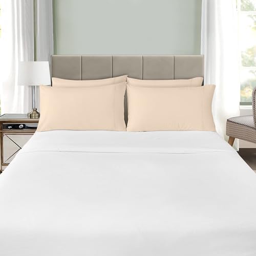 Ultra Soft Microfiber Pillow Cases Set of 4 - 20x26 inches, Beige