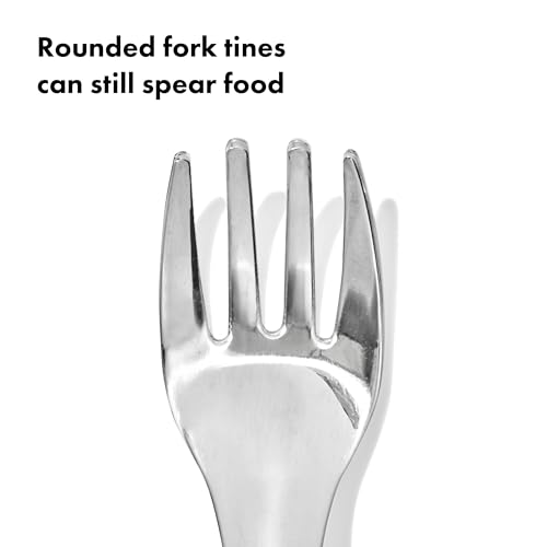 OXO Tot Fork and Spoon Set - Toddler Self-Feeding Utensils - Blossom