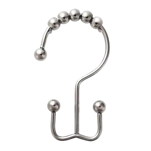 12PCS Rust-Proof Stainless Steel Shower Curtain Rings - Smooth Gliding