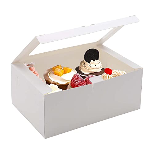 10-Pack Cupcake Boxes with Inserts and Window - 6 Cupcake Carrier