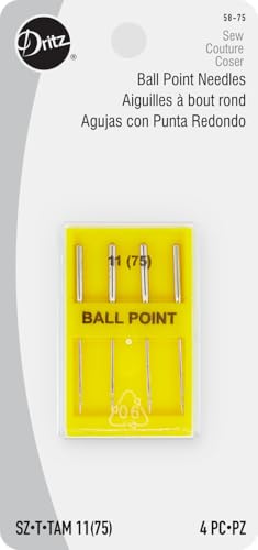 Dritz Ballpoint Machine Needles Size 11 - 4 Pack for Knit Fabrics