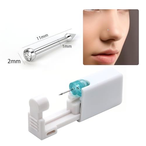 YINPAD Disposable Safe Nose Piercing Gun Kit with Built-In Stud and Pad (Golden Black)