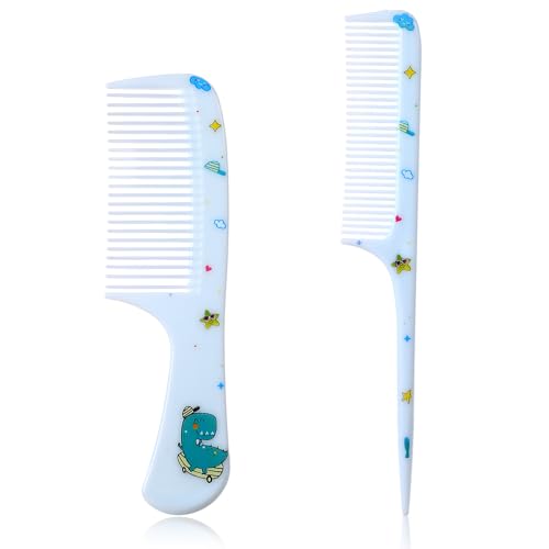 Styquenzer Cute Hair Comb Set 2 Pcs Mini Rat-Tail and Fine-Tooth Combs