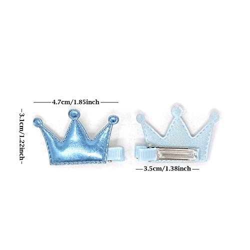 Honbay 12-Piece Glitter Crown Hair Clips Shiny PU Leather Hairpins for Girls