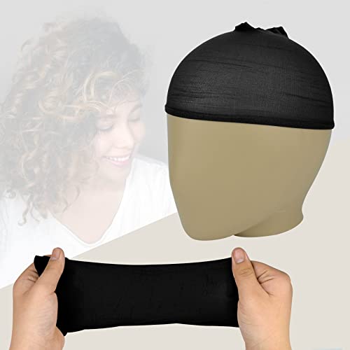 FOHOLA 6 Pcs Ultra Thin Stocking Wig Caps, Breathable Black Nylon