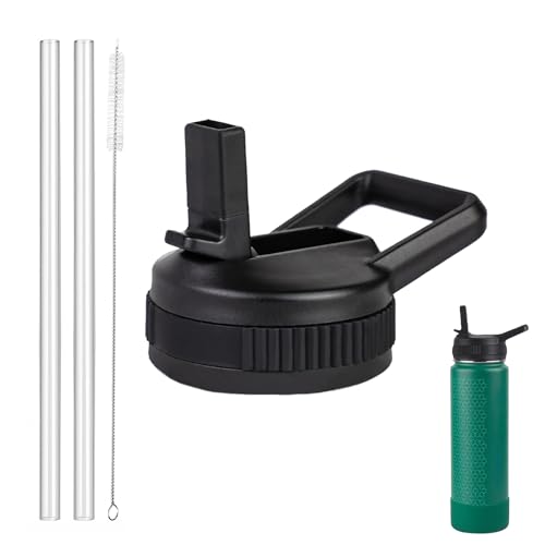 2Pack Straw Lid Compatible with thermoflask 16oz 18oz 24oz 32oz 40oz 64oz Water Bottle, Leak Proof lid Fits for Thermoflask Wide Mouth Bottle, BPA Free