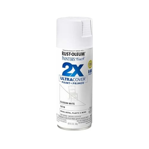 Rust-Oleum Painter's Touch 2X Satin Blossom White Spray Paint - 12 Oz