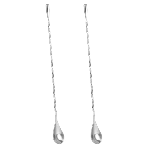 KTOJOY 2-Pack Stainless Steel Bar Spoons - 12" Cocktail Stirring Tools