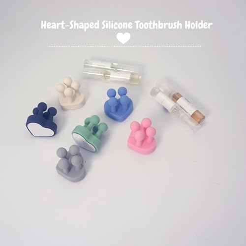 Heart-Shaped Waterproof Silicone Toothbrush Holder - Multi-Function Wall Hook