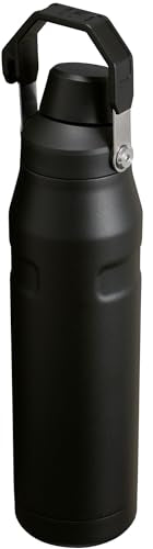 Stanley IceFlow Fast Flow Water Bottle 36 oz | Angled Spout Lid | Lightweight and Leakproof for Travel and Sports | Insulated Stainless Steel | BPA-Free | Black 2.0