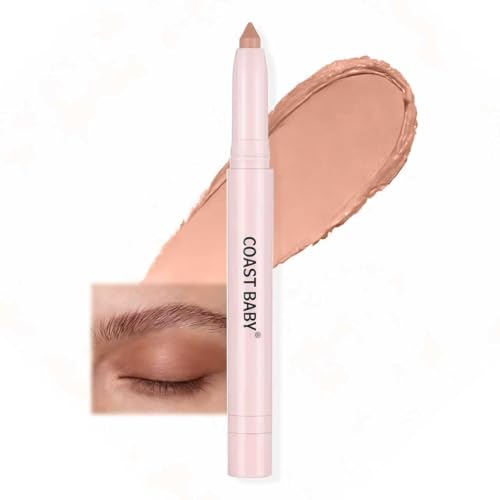 LYNEMOGA 2-in-1 Cream Eyeshadow Stick with Blending Sponge Golden Brown