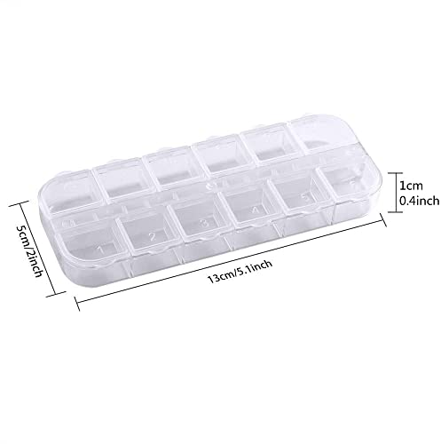 6-Pack Nail Art Storage Box with 12 Compartments - Rhinestone Organizer