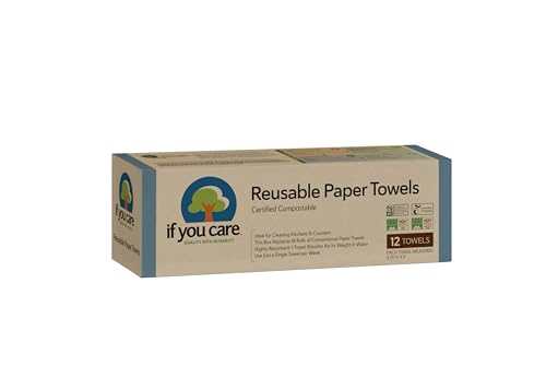 If You Care Reusable Paper Towels - 12 Count Eco-Friendly Cloths