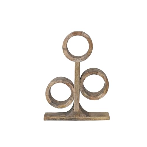 Bloomingville Mango Wood Circular Wine Rack, Natural