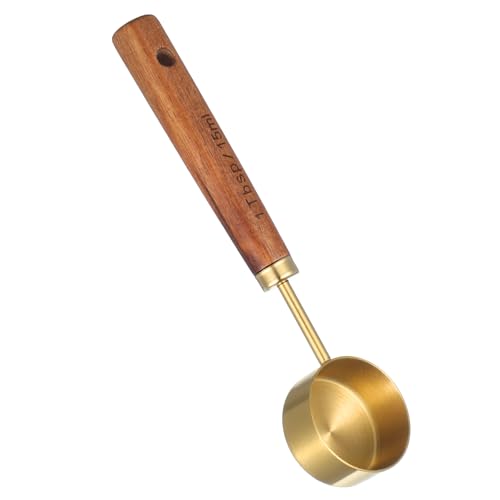 Tyqour 1 Tablespoon Stainless Steel & Wood Coffee Scoop