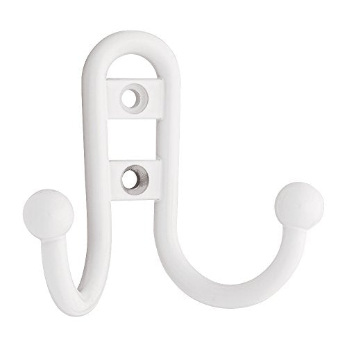 Brainerd Double Robe Hook with Ball End - White, 35 lbs Capacity