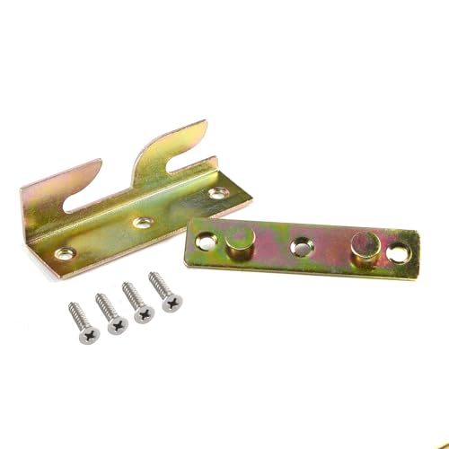 RUIAN Yellow Bed Rail Brackets Set of 4 Heavy Duty Iron Replacement Parts