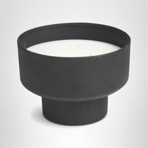 Deco 79 Metal Decorative Candle Campfire Scented Matte 50 oz 3 Wick Aromatherapy Candle with White Wax, Wax Aromatherapy Candle 7" x 7" x 5", Black