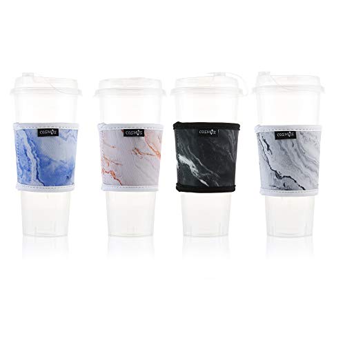 Marble Pattern Coffee Mug Sleeve Insulator - 4 Pcs Neoprene Set