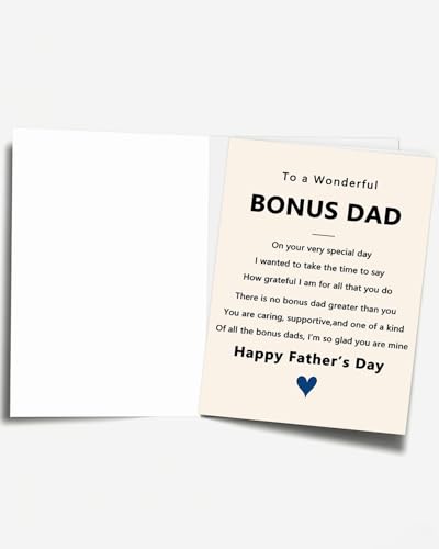 Thoughtful Step Dad Father's Day Card - 5x7 with Kraft Envelope
