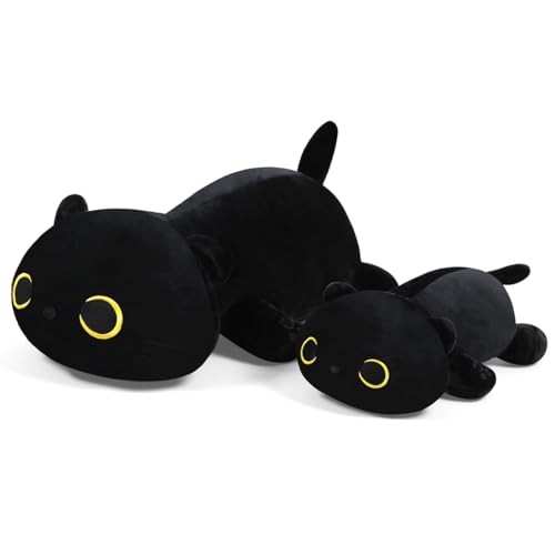MIAOHAHA Black Cat Plush Pillow - 11.8 Inch Soft Stuffed Animal Toy