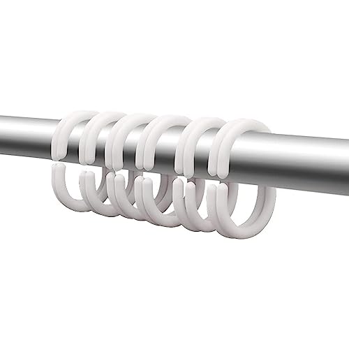Plastic Shower Curtain Hooks – Versatile White C Rings for Bathroom