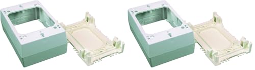Wiremold NM2 Nonmetallic Raceway Single-Gang Outlet Box, Ivory, 2-Pack