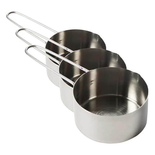 American Metalcraft 3/4 Stainless Steel Measuring Cup Set - Pack of 3