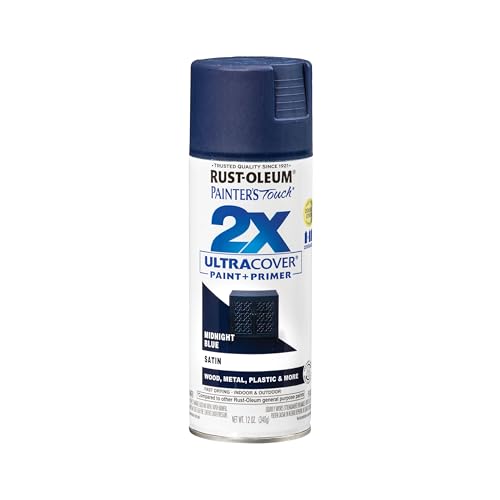 Rust-Oleum Painter's Touch 2X Ultra Cover Satin Spray Paint Midnight Blue 12oz - Indoor/Outdoor Finish