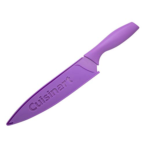 Cuisinart Advantage 8-Inch Chef's Knife with Blade Guard, Purple, Nonstick Stainless Steel