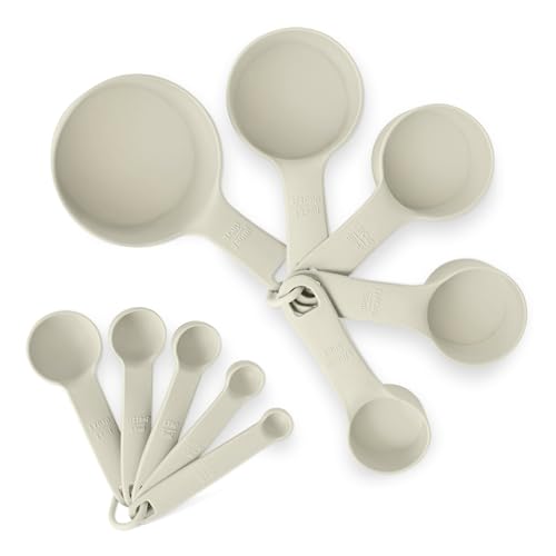 10-Piece Measuring Cups and Spoons Set - Food-Grade Plastic, Dishwasher-Safe