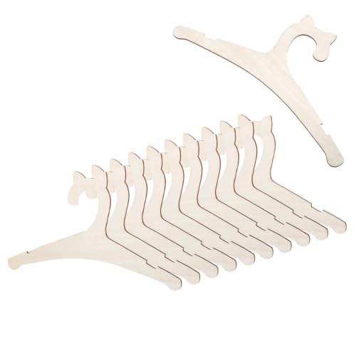 Wooden Baby Hangers with Bear Ears - 10 Pack Non-Slip Design