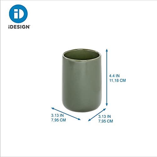 iDesign Ceramic Tumbler Cup, Moss - Multi-Purpose Organizer