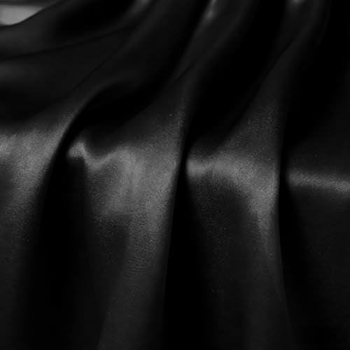 Black Satin Table Runner 2 Pack, 12x108 Inch Ruffle Design
